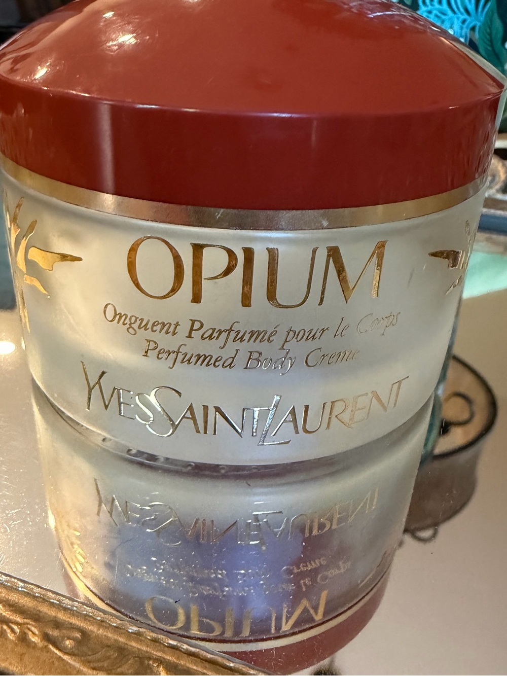 Vintage Yves Saint Laurent Opium Perfumed Body Crème empty jar